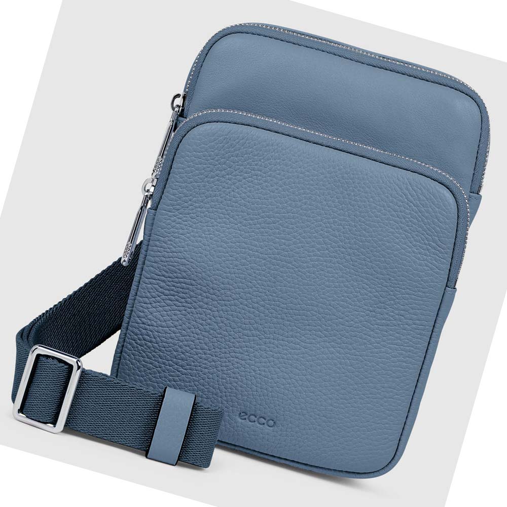 Férfi Ecco Textureblock Lapos Pouches Kék | HU 763RVD